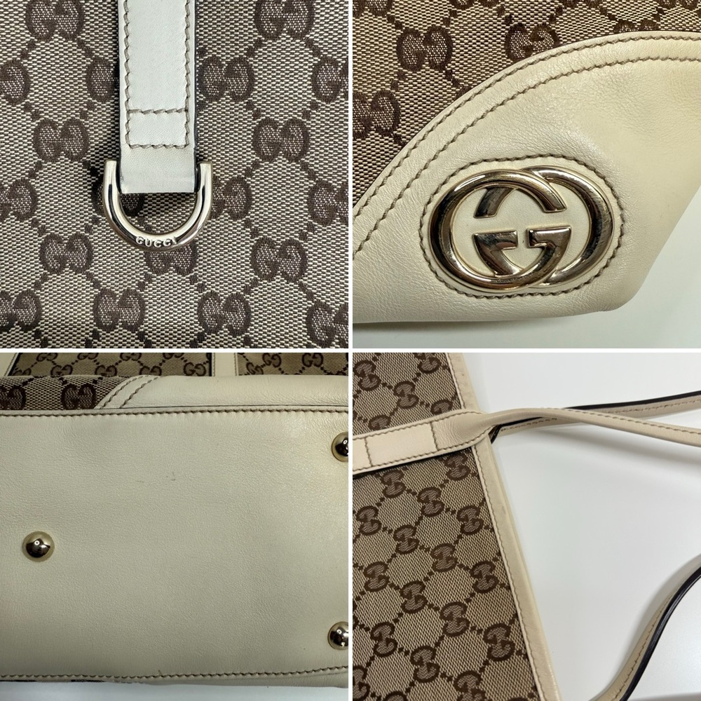 Gucci | GG Canvas New Brit Tote Bag | Beige/Brown - Picture 15 of 16